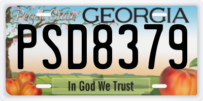 GA license plate PSD8379