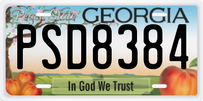 GA license plate PSD8384