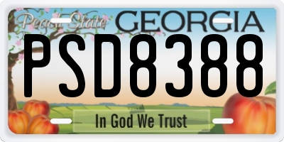 GA license plate PSD8388