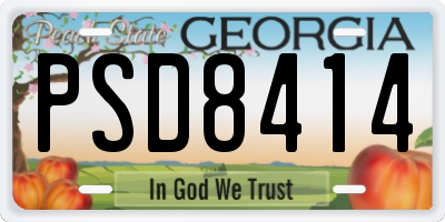 GA license plate PSD8414