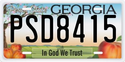 GA license plate PSD8415