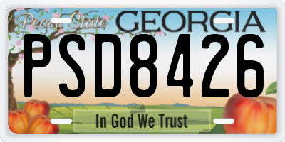 GA license plate PSD8426