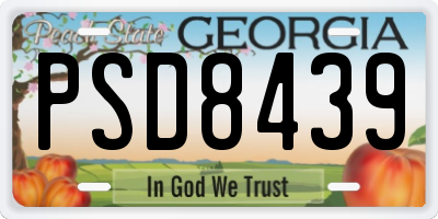 GA license plate PSD8439