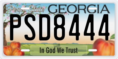 GA license plate PSD8444