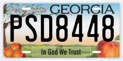 GA license plate PSD8448