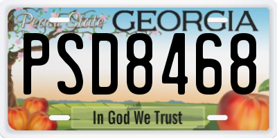 GA license plate PSD8468