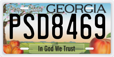 GA license plate PSD8469