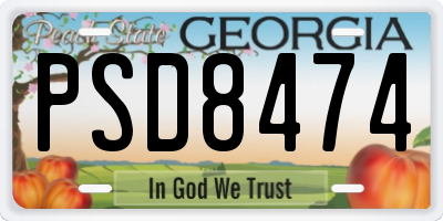 GA license plate PSD8474