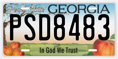 GA license plate PSD8483