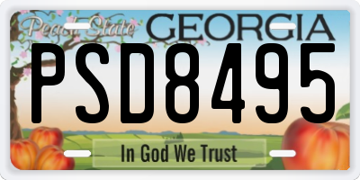 GA license plate PSD8495