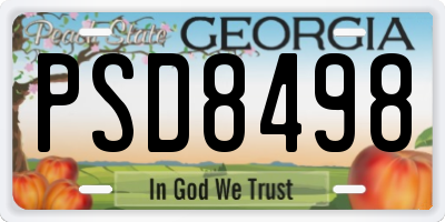 GA license plate PSD8498