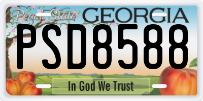 GA license plate PSD8588