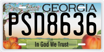 GA license plate PSD8636
