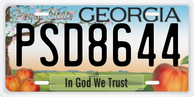 GA license plate PSD8644