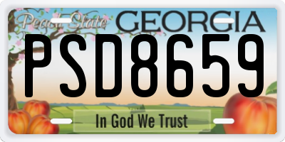 GA license plate PSD8659