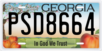 GA license plate PSD8664