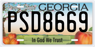 GA license plate PSD8669