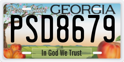 GA license plate PSD8679