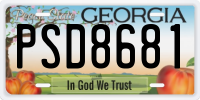 GA license plate PSD8681