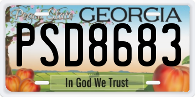 GA license plate PSD8683