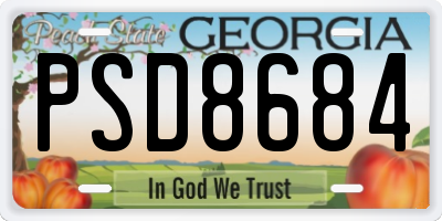 GA license plate PSD8684