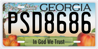 GA license plate PSD8686