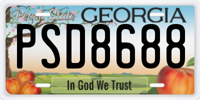 GA license plate PSD8688