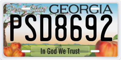 GA license plate PSD8692