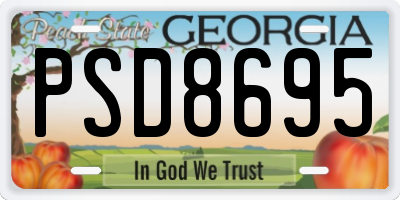 GA license plate PSD8695