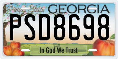 GA license plate PSD8698