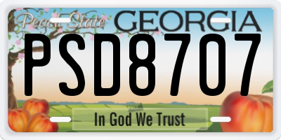 GA license plate PSD8707