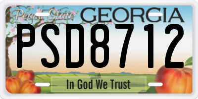 GA license plate PSD8712