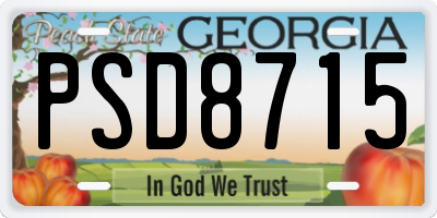 GA license plate PSD8715
