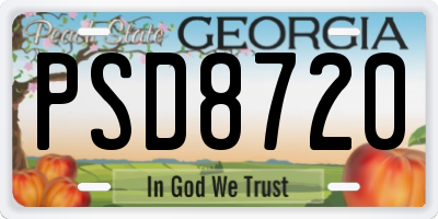 GA license plate PSD8720