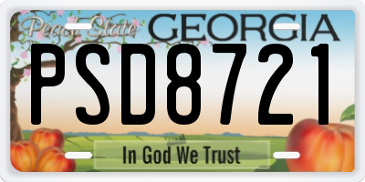 GA license plate PSD8721