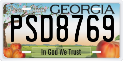 GA license plate PSD8769