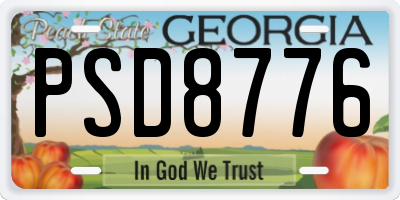 GA license plate PSD8776