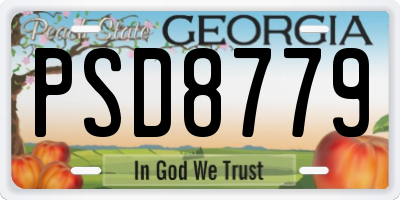 GA license plate PSD8779