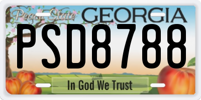 GA license plate PSD8788