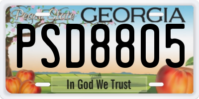 GA license plate PSD8805