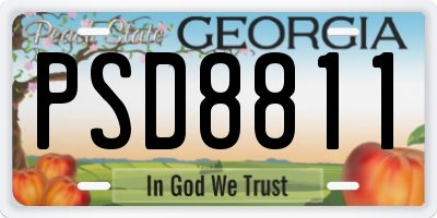 GA license plate PSD8811