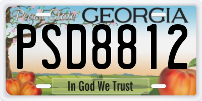 GA license plate PSD8812