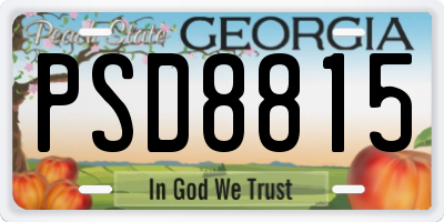 GA license plate PSD8815