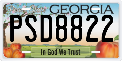 GA license plate PSD8822
