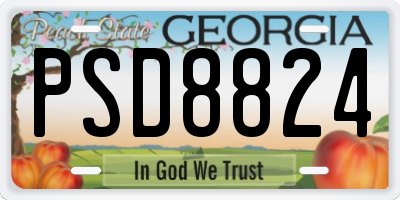 GA license plate PSD8824
