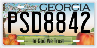GA license plate PSD8842