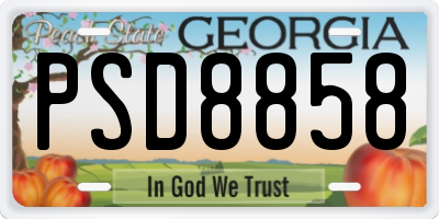 GA license plate PSD8858