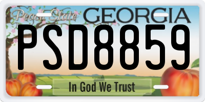 GA license plate PSD8859
