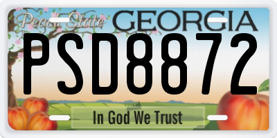 GA license plate PSD8872