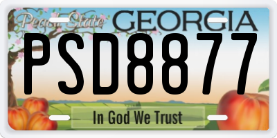 GA license plate PSD8877